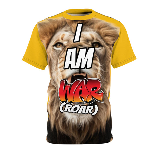 I Am WAR (ROAR) Design (Gold)  - Unisex AOP T-Shirt