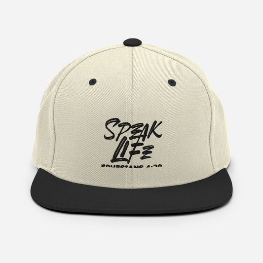 Speak Life Design (Black)- Snapback Cap