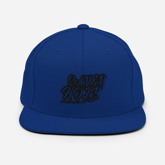 Saved and Holy Design (Black)- Snapback Cap